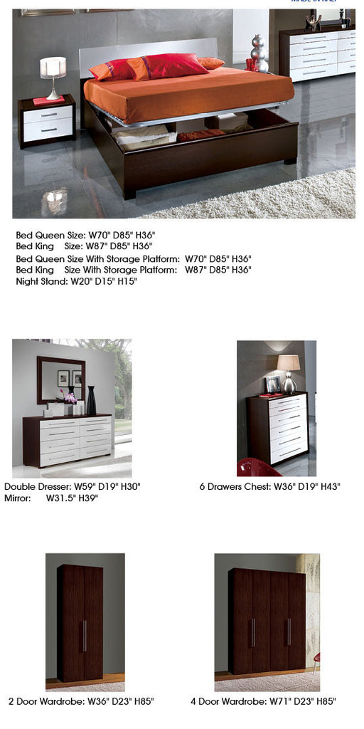 Esf luxury platform bedroom set 5 pcs in white discount